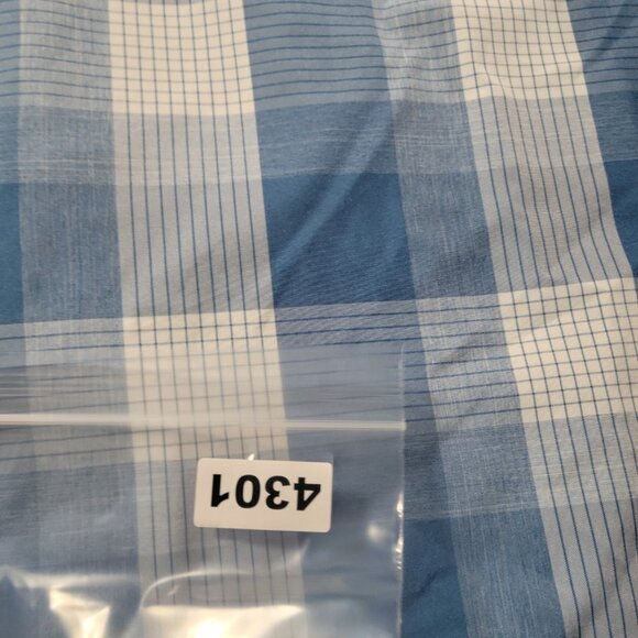 Orvis Shirt Mens Large Blue Short Sleeve Button Up Polyester Hiking Camp Plaid - Picture 7 of 7